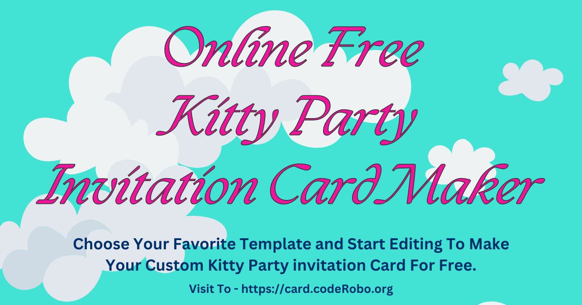 Free Kitty Party Invitation Card Maker Customise it Online